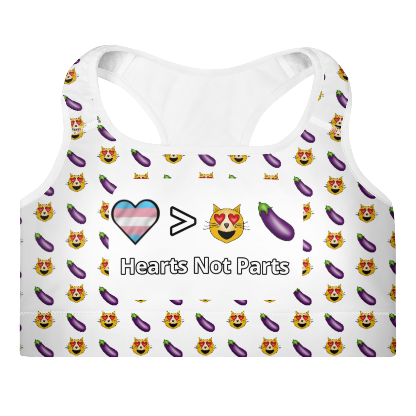 Hearts Not Parts Padded Sports Bra