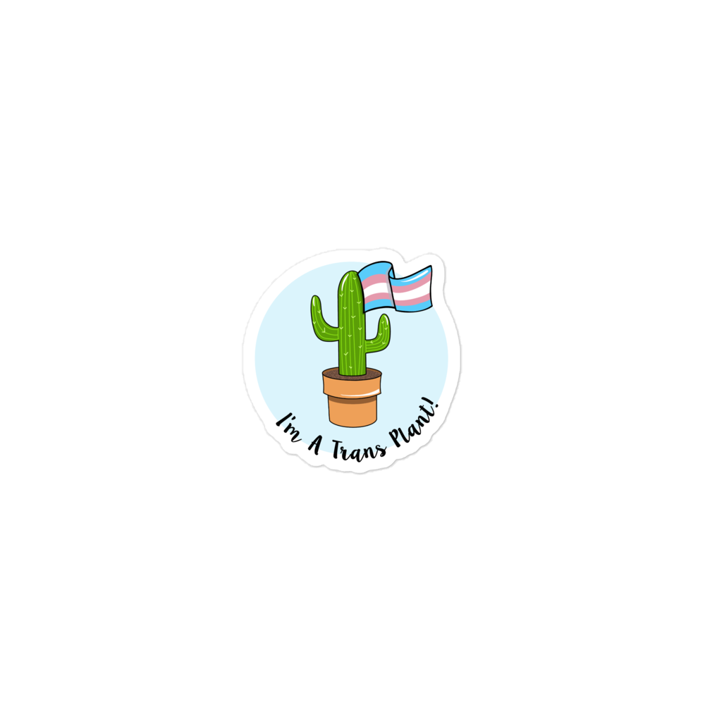 Trans Plant Cactus Sticker