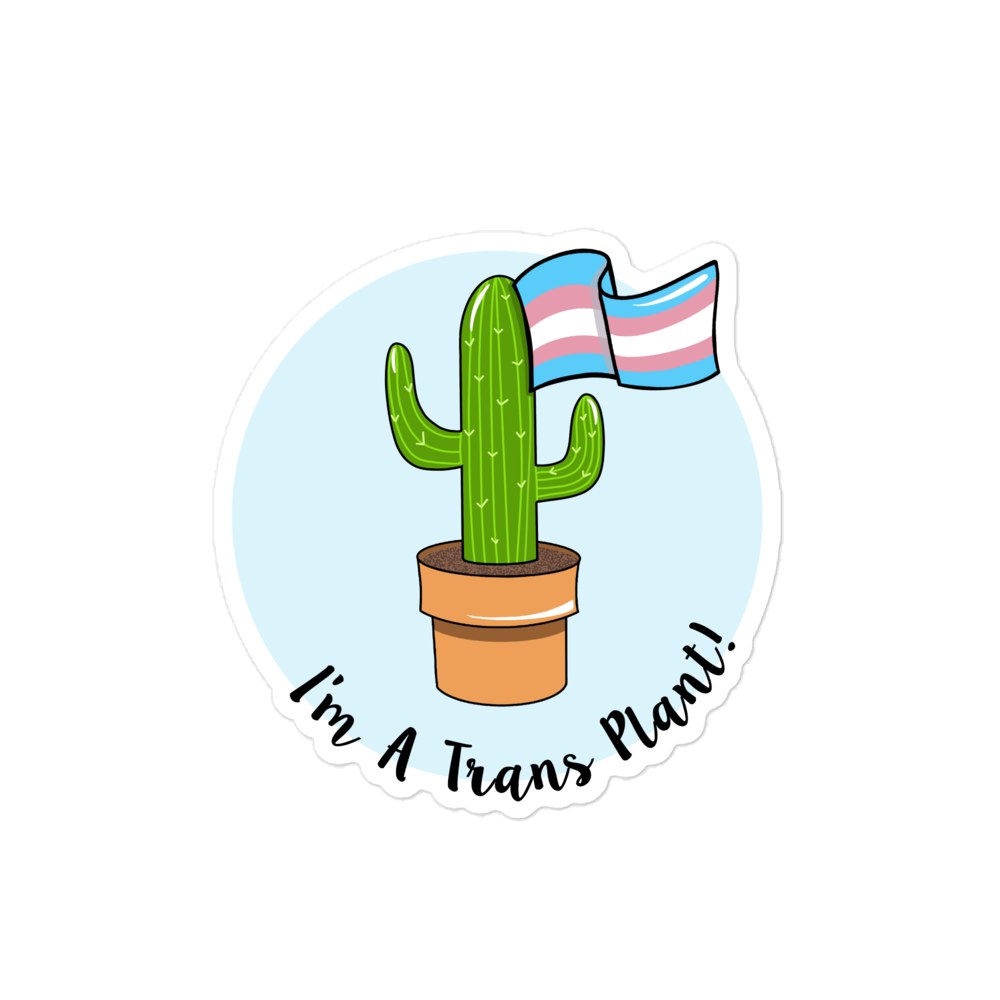Trans Plant Cactus Sticker